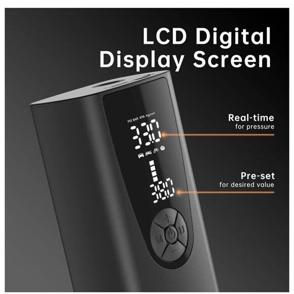 Tire Inflator Portable Air Compressor, 150PSI Cordless Air Pump 5000mAh - Picture 3 of 9